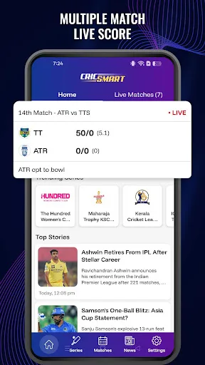 CricSmart - Cricket Live Line screenshot 1