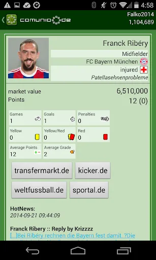 Comunio screenshot 2