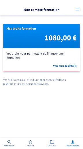 Mon compte formation screenshot 2