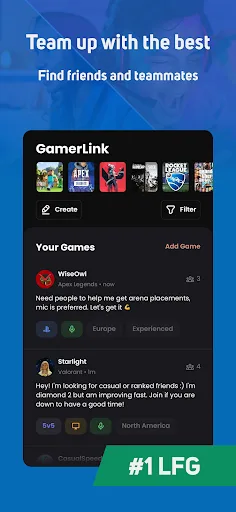 GamerLink LFG: Teams & Friends screenshot 2