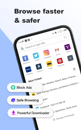 Fiery Browser - Fast & Private screenshot 1
