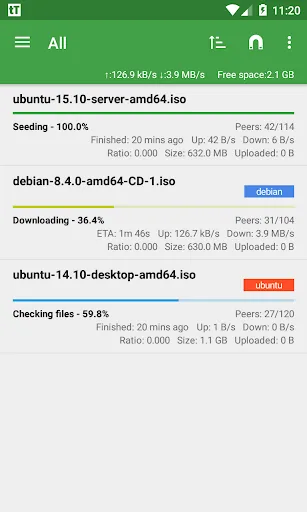tTorrent screenshot 1