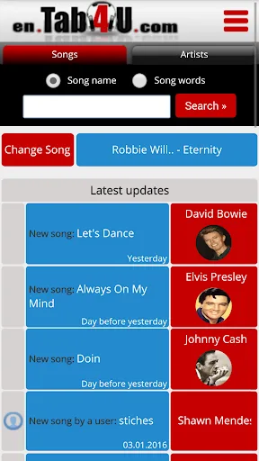 en.TAB4U.com - Chords & Lyrics screenshot 1
