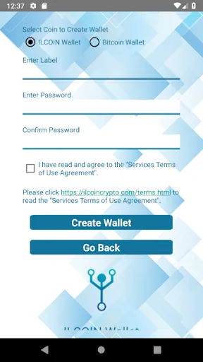 ILC / BTC Wallet screenshot 2