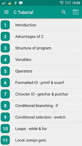 C Tutorial screenshot 1