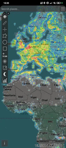 Light pollution map screenshot 1