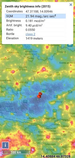 Light pollution map screenshot 2