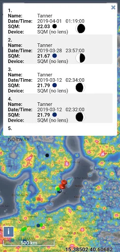 Light pollution map screenshot 3