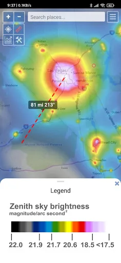 Light pollution map screenshot 4