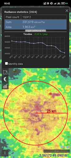 Light pollution map screenshot 5