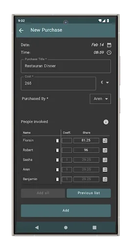 Dango Dong - split expenses screenshot 5