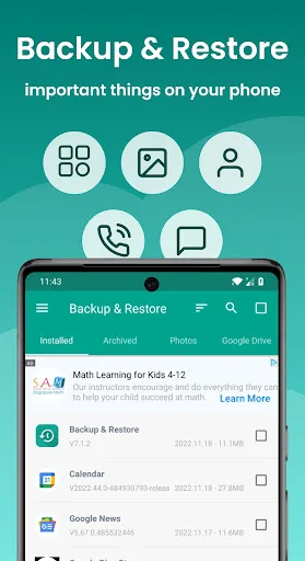 Backup and Restore - APP screenshot 1