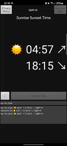 Sunrise Sunset App screenshot 2
