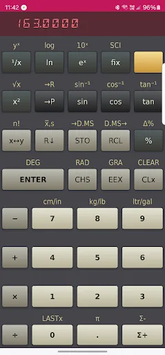 RPN-45 scientific calculator screenshot 1