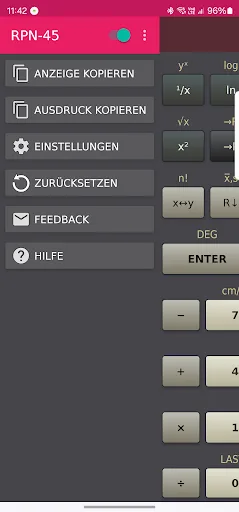 RPN-45 scientific calculator screenshot 5