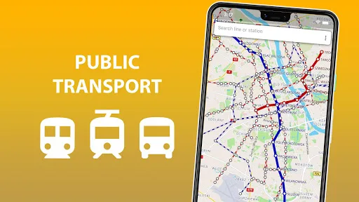 Public transport map Warsaw screenshot 1