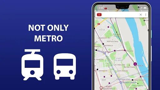 Public transport map Warsaw screenshot 2