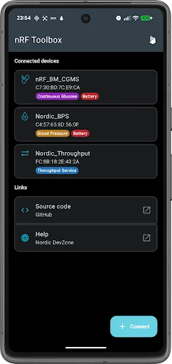 nRF Toolbox for Bluetooth LE screenshot 1