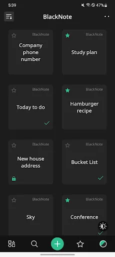 BlackNote: Dark Notes, Notepad screenshot 1
