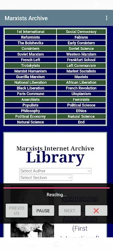 Archive Marxist: Library screenshot 2