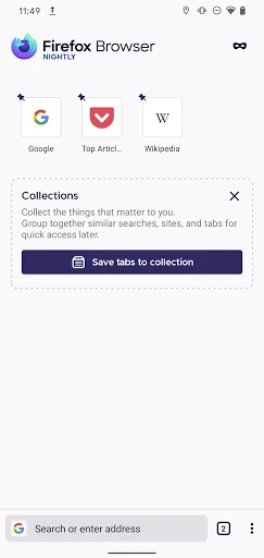 Firefox Nightly for Developers screenshot 1