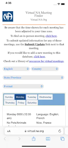 NA Meeting Search screenshot 3