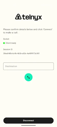 Telnyx WebRTC screenshot 2