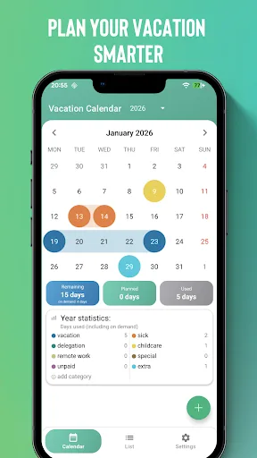 Vacation Planner Calendar screenshot 3