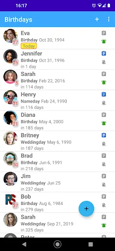 Birthday Calendar & Reminder screenshot 1