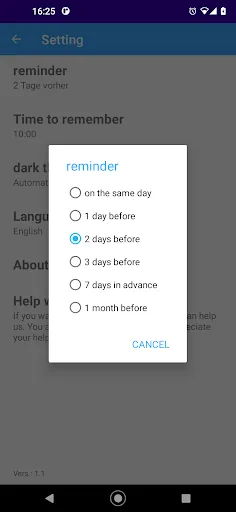 Birthday Calendar & Reminder screenshot 2