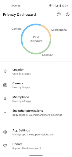 Privacy Dashboard screenshot 2