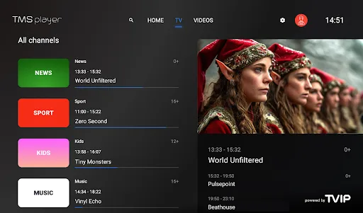 TMS player for TV screenshot 1