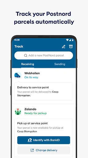PostNord: Track & Send Parcels screenshot 1