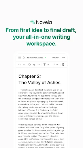 Novela: Writing app for novels screenshot 1
