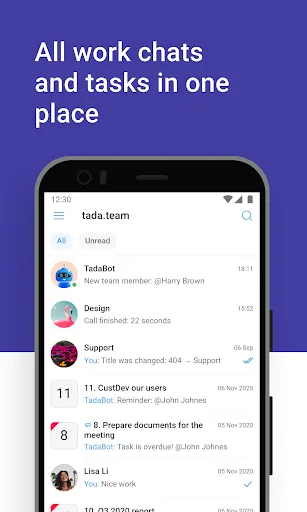 tada.team — task messenger screenshot 1