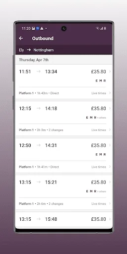 EMR  East Midlands Railway screenshot 2