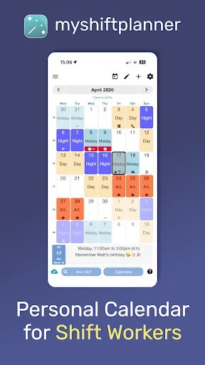 My Shift Planner - Calendar screenshot 1