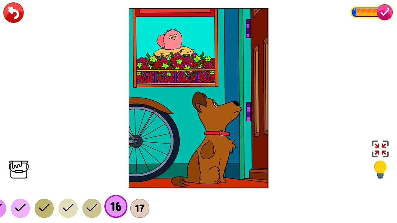 Dogs Color by Number - Animals Coloring Book Page screenshot 1