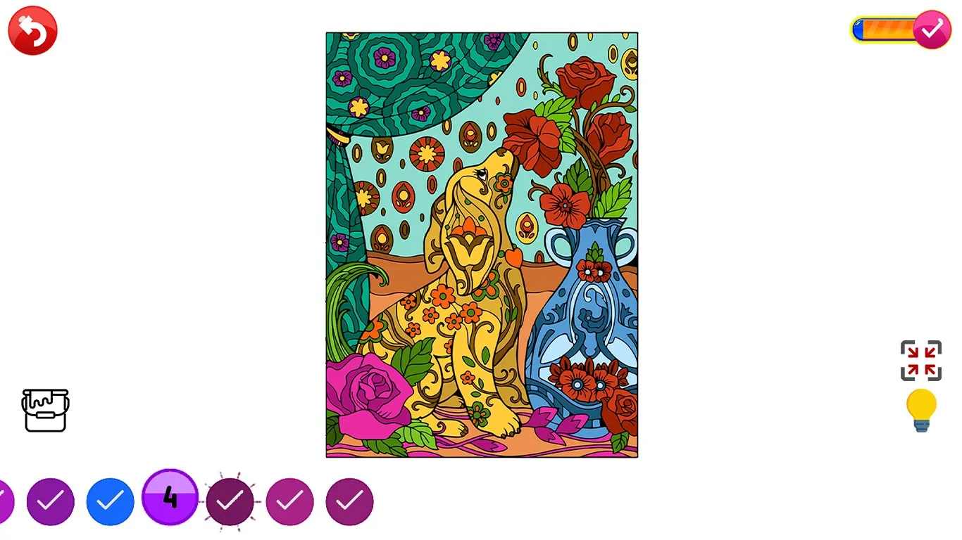 Dogs Color by Number - Animals Coloring Book Page screenshot 3