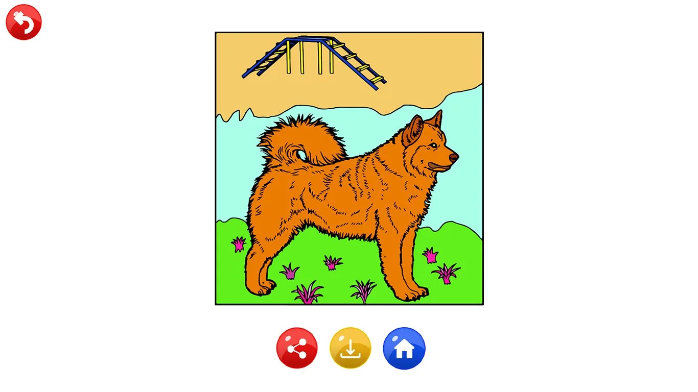 Dogs Color by Number - Animals Coloring Book Page screenshot 5