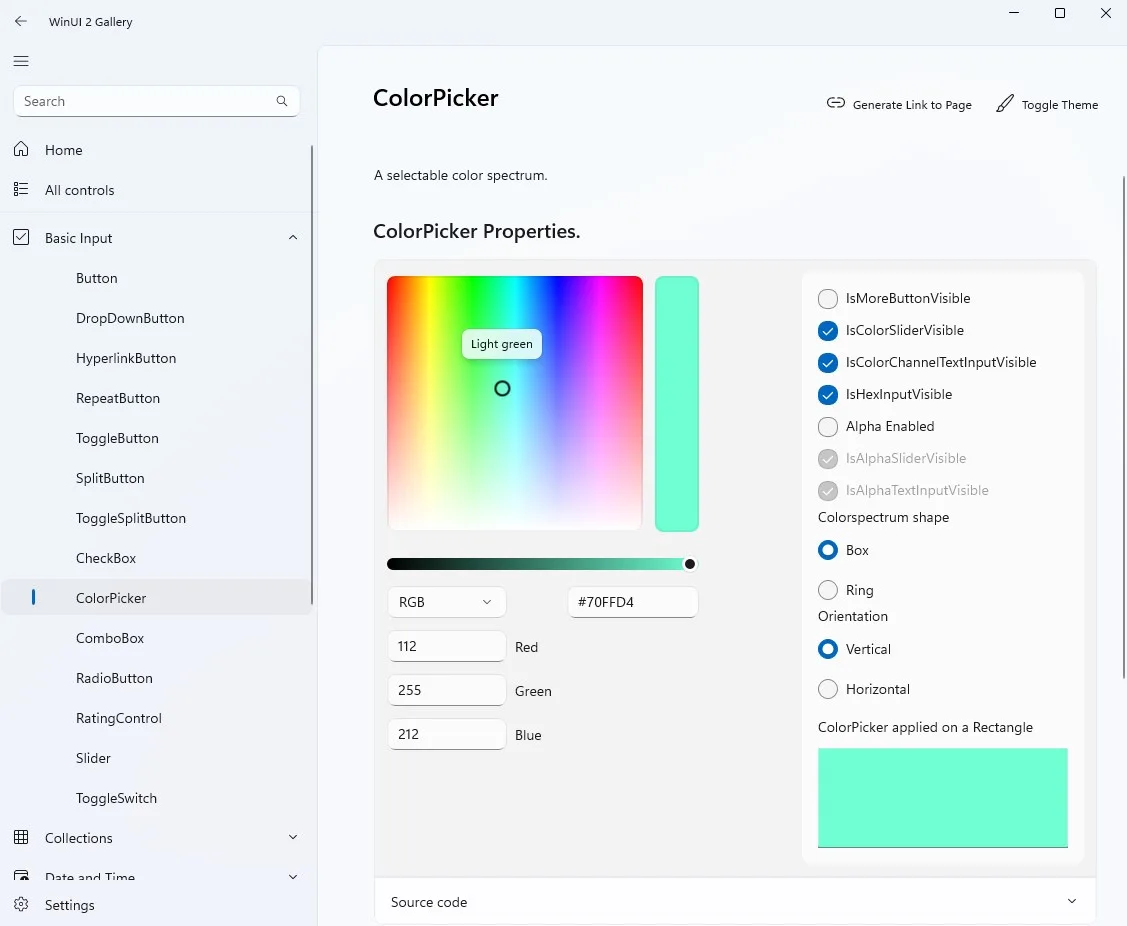 WinUI 2 Gallery screenshot 1