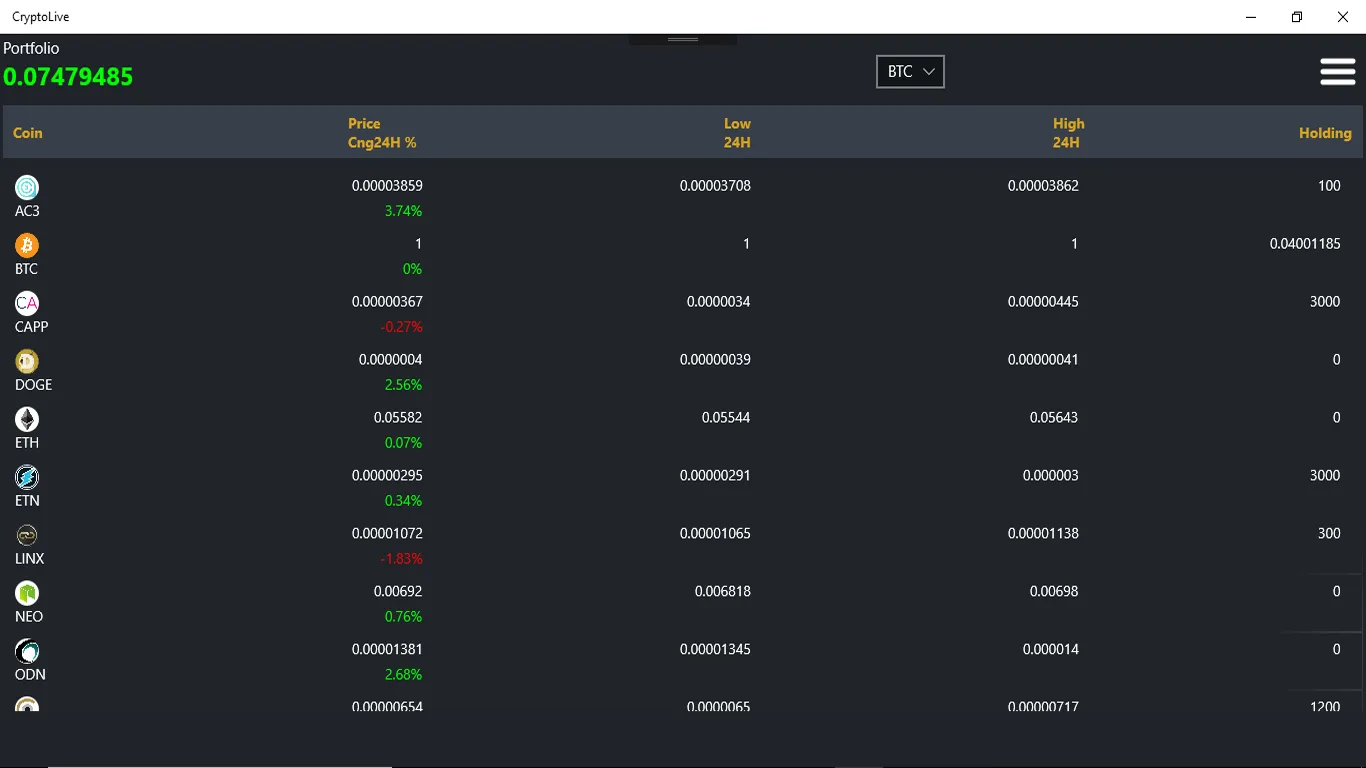 CryptoLive screenshot 1