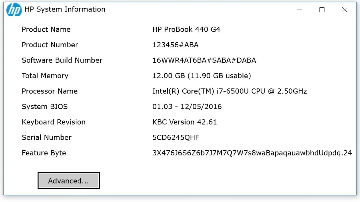 HP System Information screenshot 1