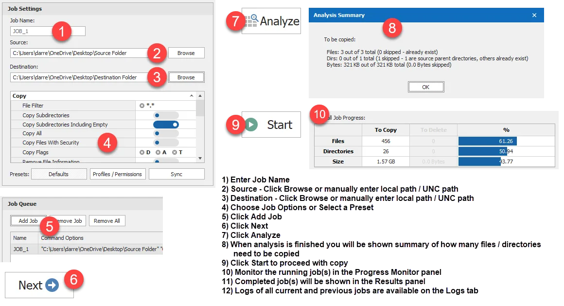 RoboCopy GUI screenshot 3
