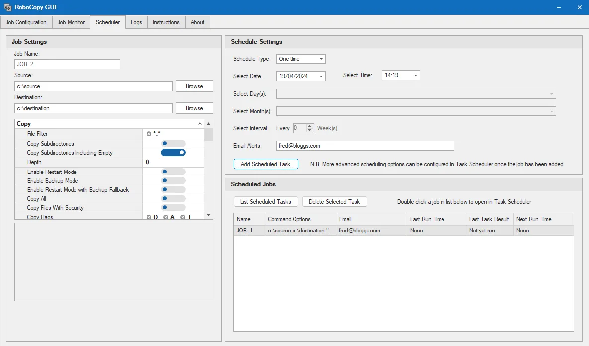 RoboCopy GUI screenshot 5