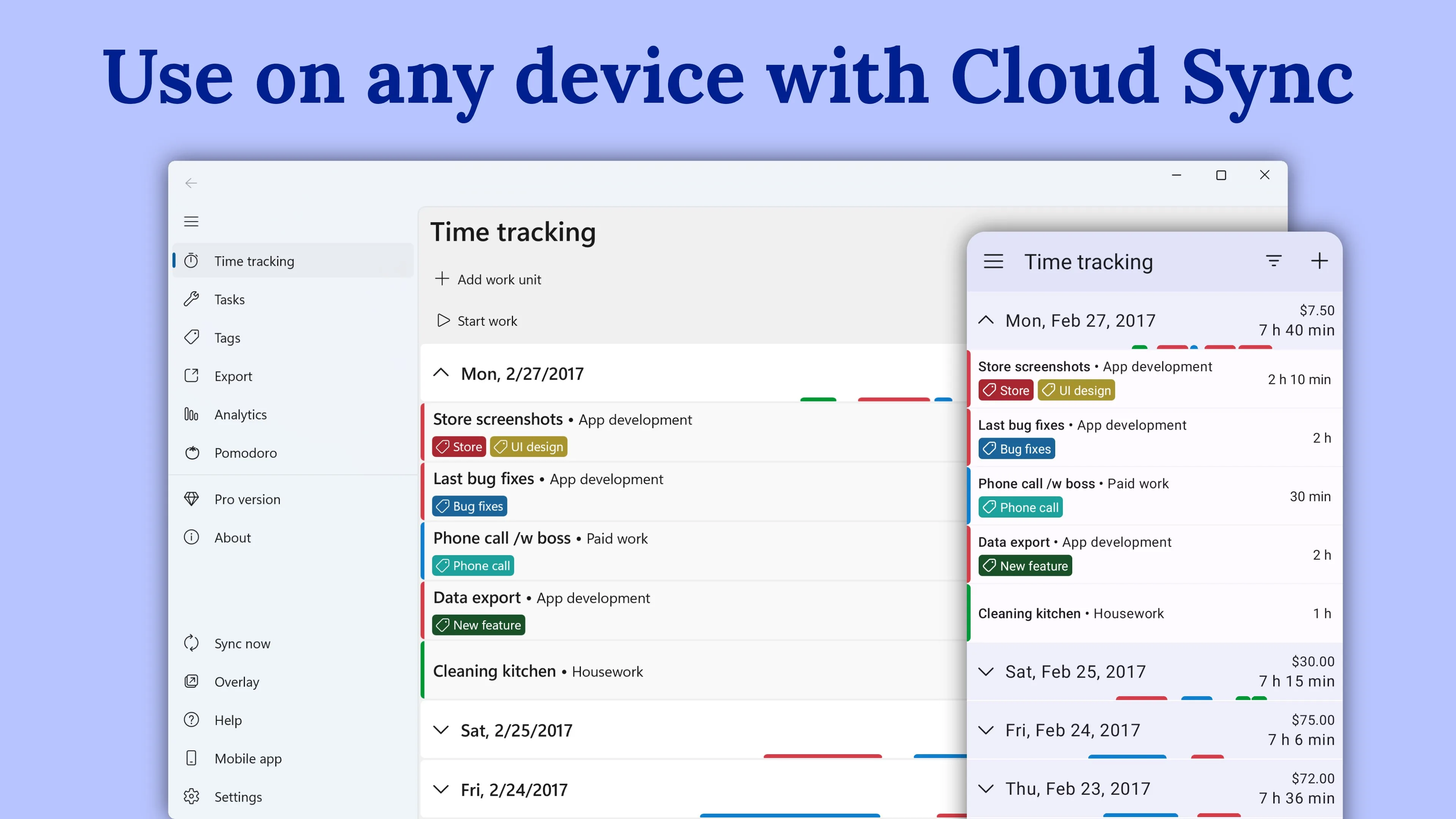WorkingHours: Time Tracking, Hours Tracker, Timesheet screenshot 2