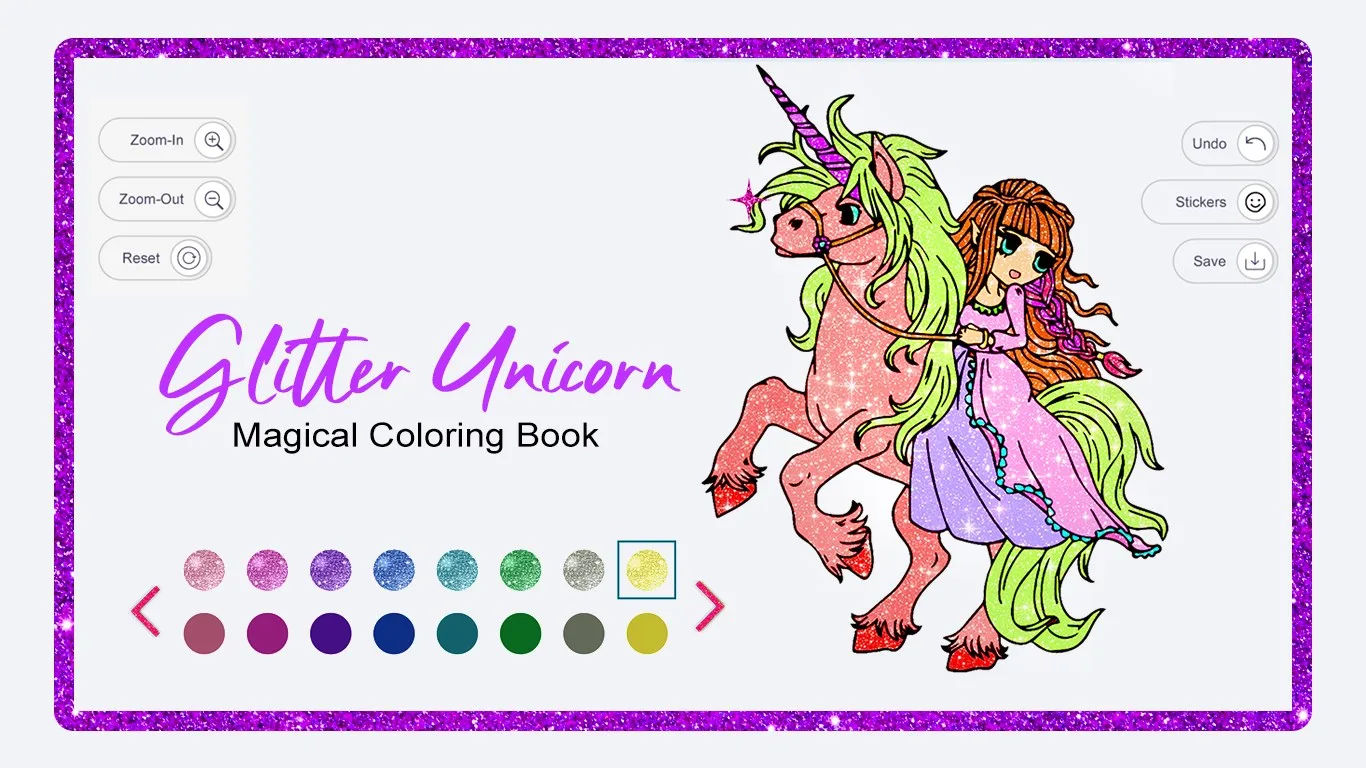 Unicorn Pixel Art - Glitter Coloring screenshot 2