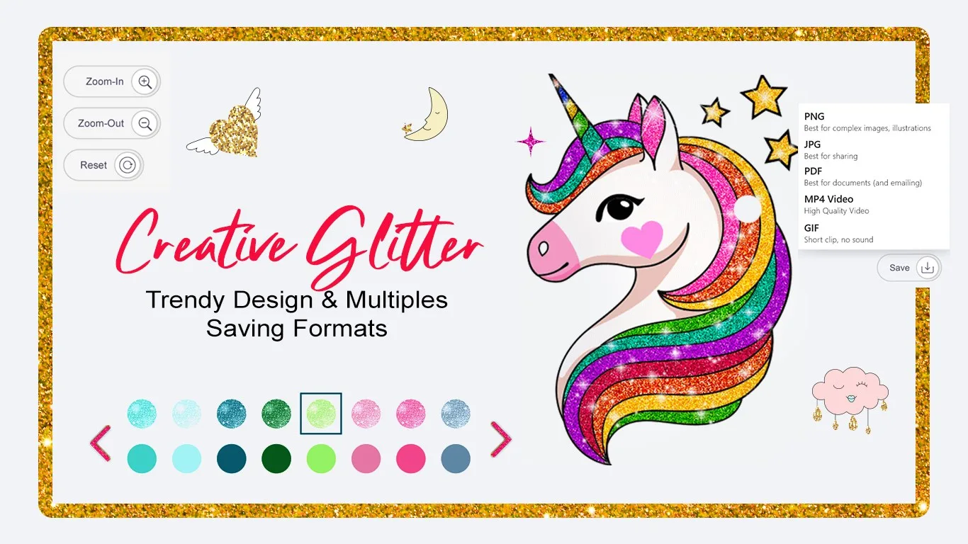 Unicorn Pixel Art - Glitter Coloring screenshot 3