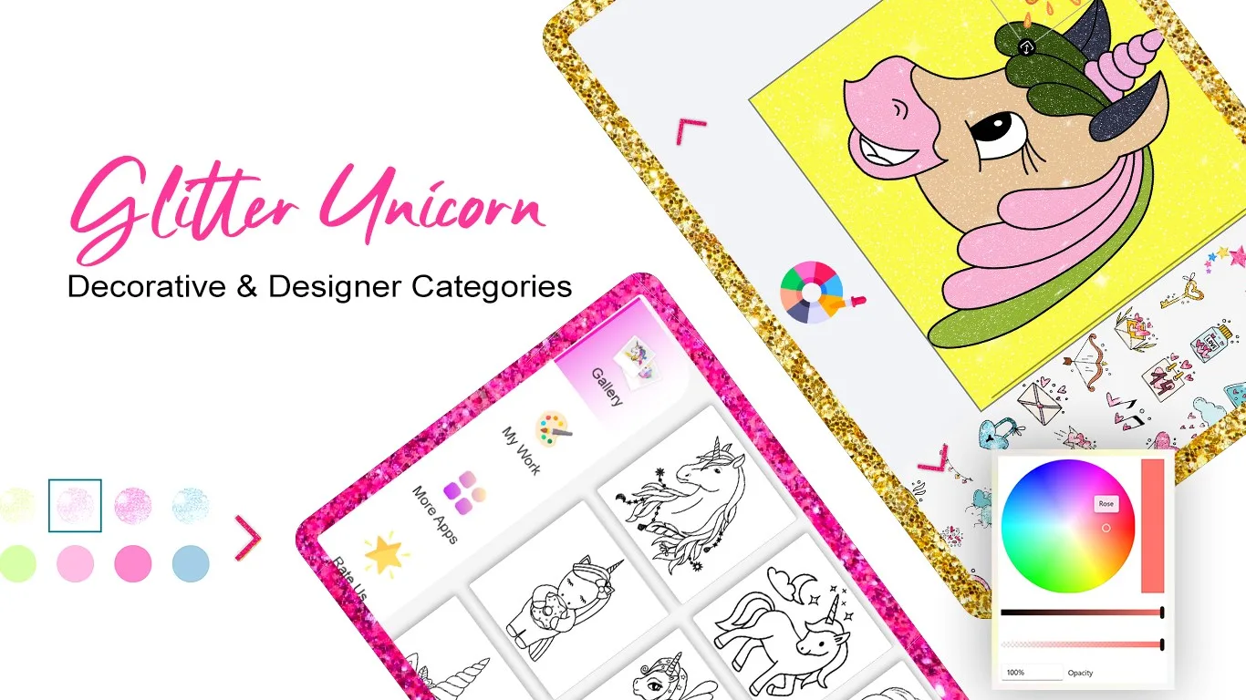 Unicorn Pixel Art - Glitter Coloring screenshot 4