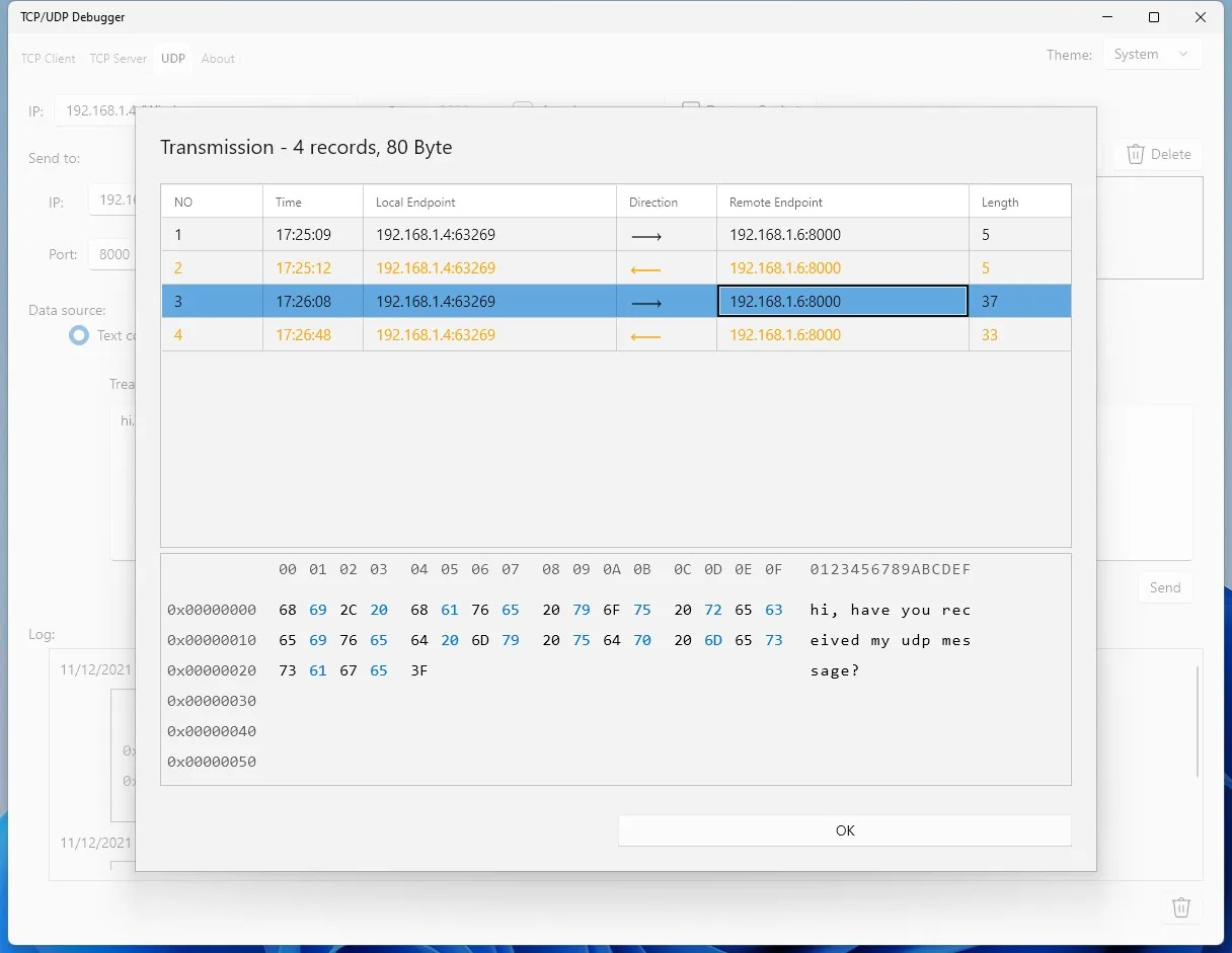 TCP/UDP Debugger screenshot 3